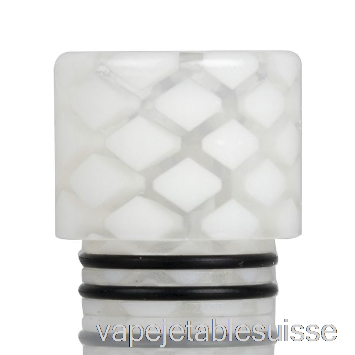 Vape Suisse 810 Drip Tip En Résine Peau De Serpent Transparente Blanc